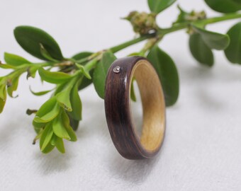 Santos Rose wood ring-wood wedding band-wood wedding ring-wooden ring-wood couples ring-anniversary ring-promise ring for men