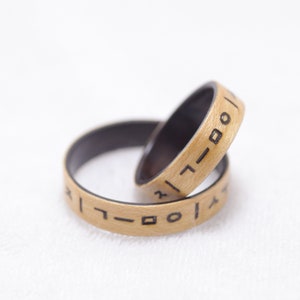 Korean engraved bentwood ring-wood ring men-wood ring women-wood couples ring-wood wedding ring-wood wedding band-promise ring for couples