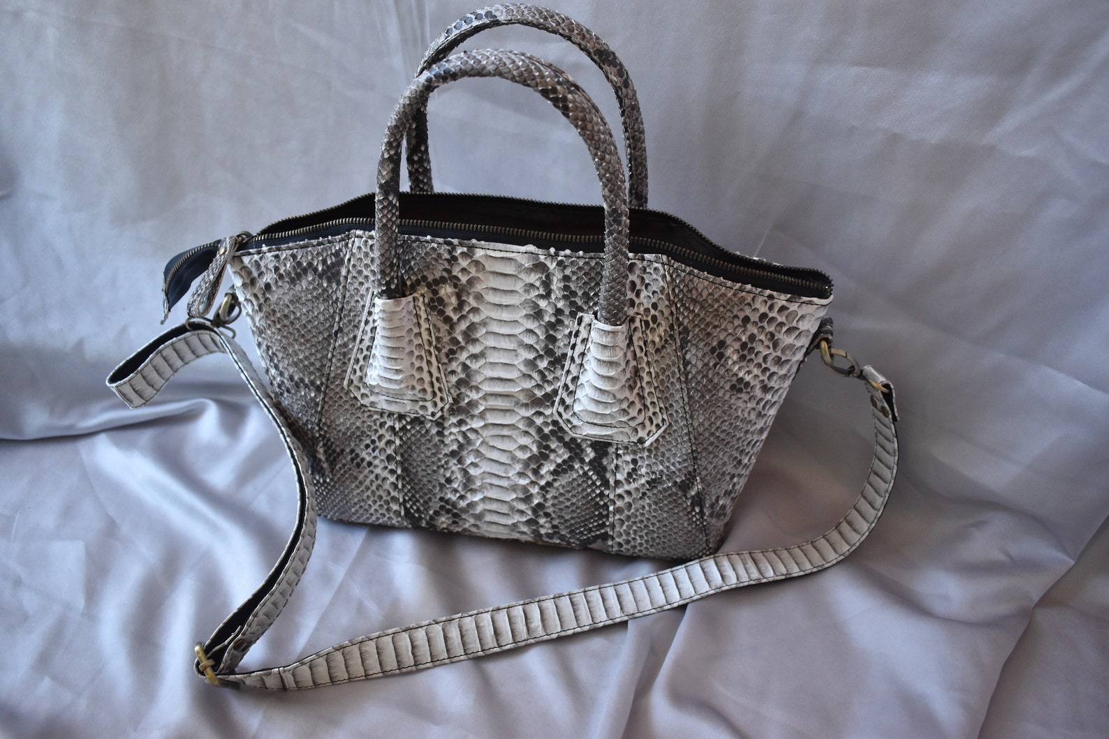 Snake skin designer handbags for women Genuine Python leather | Etsy