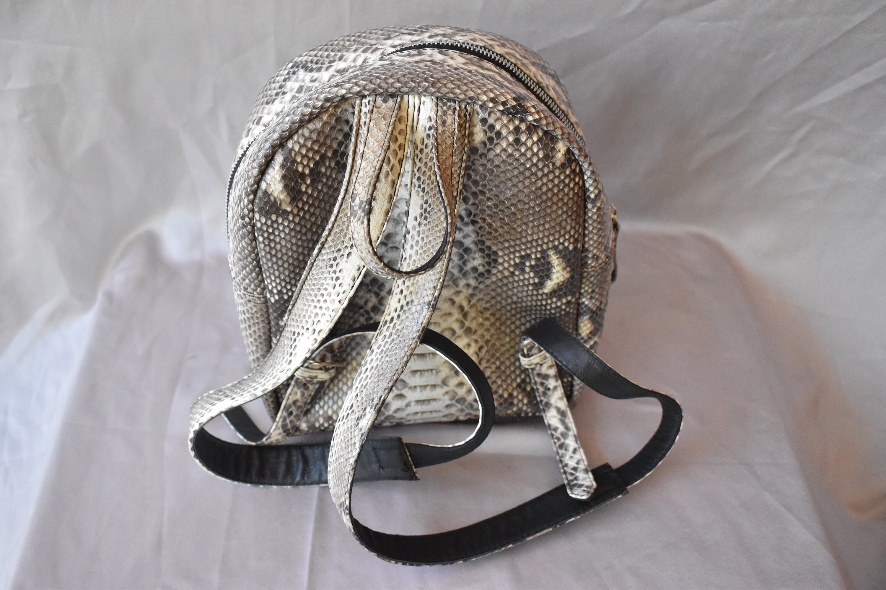 Snake skin designer backpack for women Genuine Python leather Etsy