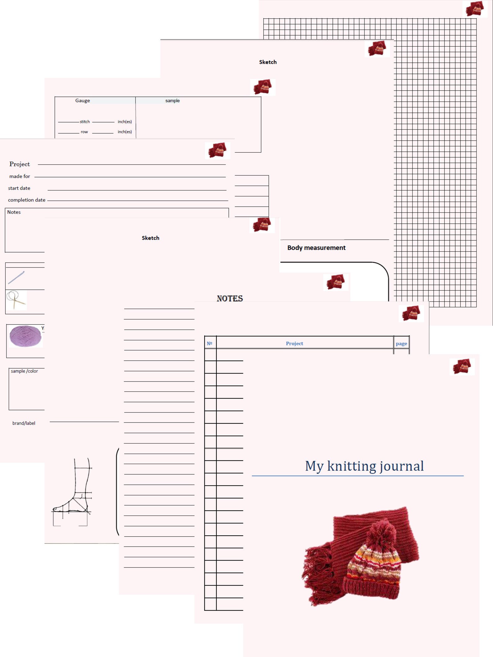 Knitting journal Digital Notebook Journal Etsy