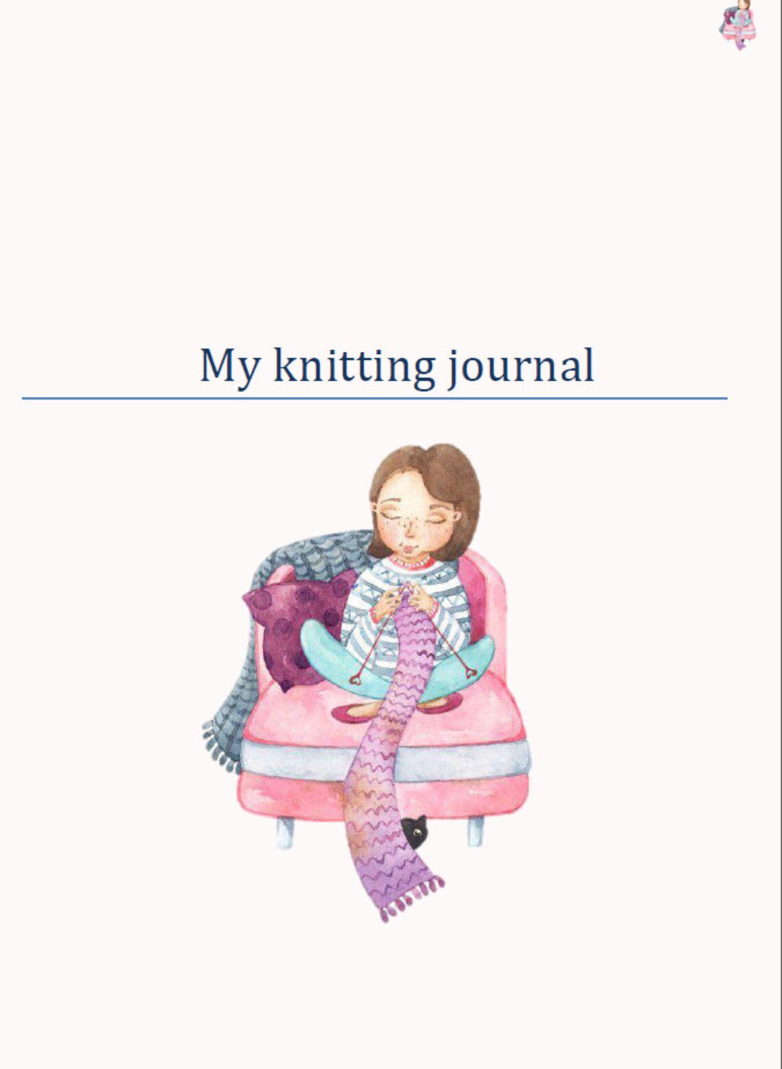Knitting journal Digital download Etsy