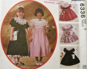 Vintage 90s 1990s McCalls UNCUT FF Sewing Pattern 6336 Girls sz 5 Breast 24 quot Fancy Party Dress Detachable Collars Petticoat Bag Victorian