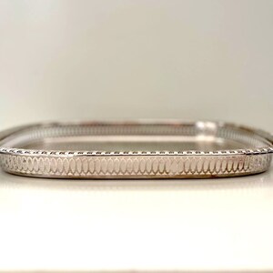 Classic Vintage Silver Etched Tray with Cut Out Pattern