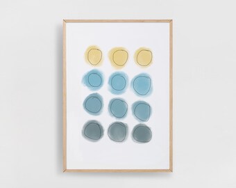 Impresión de ilustración abstracta, Arte de pared imprimible para niños, Póster de ilustración digital, Arte de pared de ilustración para niños