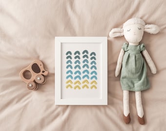 Impresión de ilustración abstracta, Arte de pared imprimible para niños, Póster de ilustración digital, Arte de pared de ilustración para niños