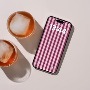 Fondo de pantalla para teléfono a rayas rosa burdeos – fondo de pantalla minimalista – descarga digital estética para iPhone y Android