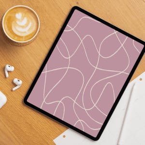 Pink Abstract iPad Wallpaper | Simple Tablet Background | Modern Minimal Digital Download | Cute lines wallpaper