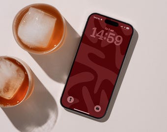 Röd abstrakt virvelbakgrund – retro estetisk telefonbakgrund – minimalistisk röd digital smartphonebakgrund