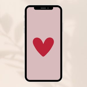 Herz-Telefon-Hintergrundbild - roter Herz-Hintergrund - Lockscreen-Bild digitale Kunst - ästhetisches einfaches Hintergrundbild für Ihr Telefon