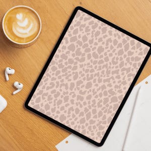 Fondo de pantalla neutro con estampado de leopardo para iPad • Fondo de pantalla beige con estampado animal para tablet • Fondo de pantalla minimalista para iPad y tablet