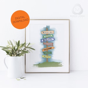 Storybook Sign, Printable Wall Art, Digital Download Print