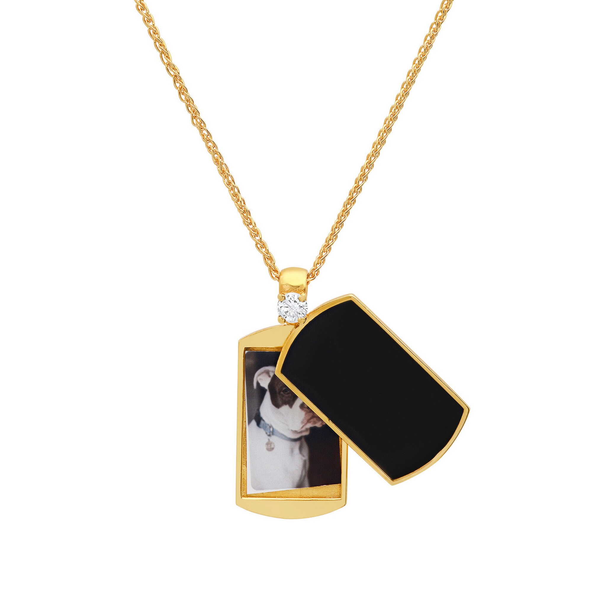 A Token Of DOG LOVE Photo Locket Necklace SILVER Dog Tag Etsy