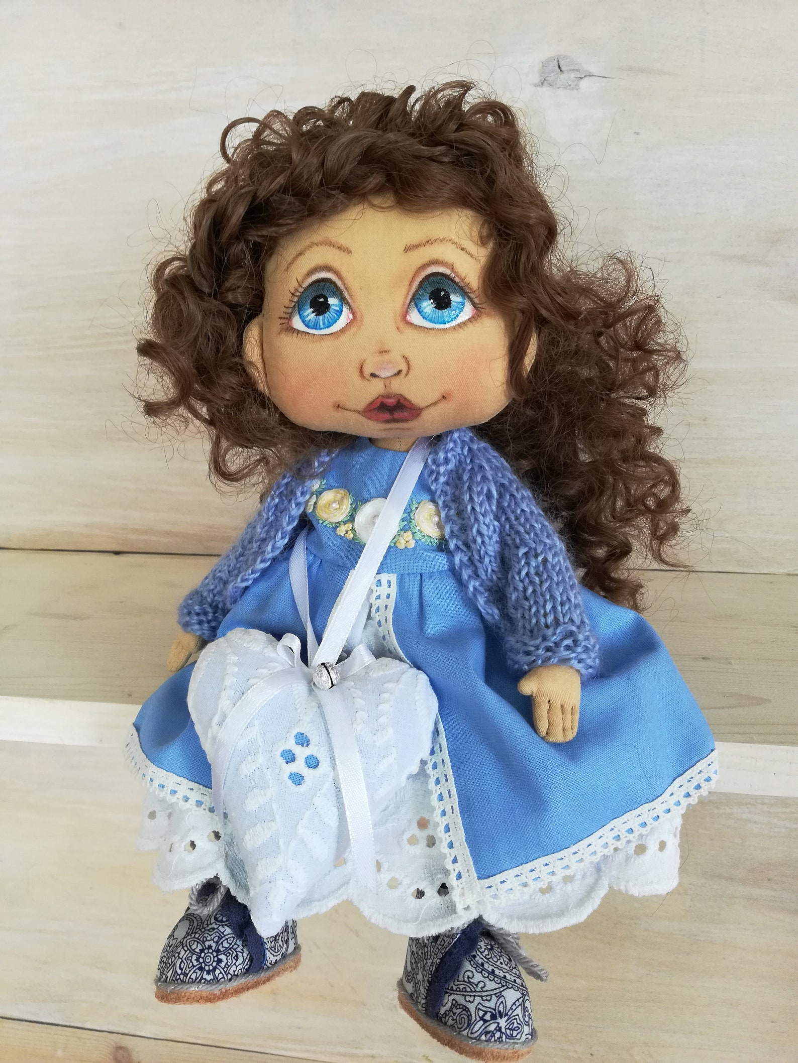 Textile rag doll homemade rag dolls for girls gift beautiful | Etsy