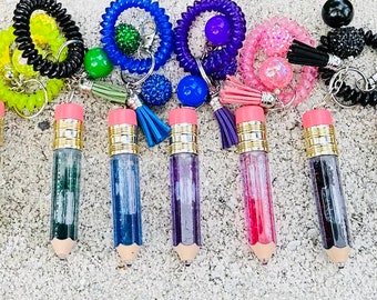 Rhinestone Floating Pencil Keychain, Teacher Keychain, Pencil keychain, Personalized teacher gift, teacher gift, back to school, personalize