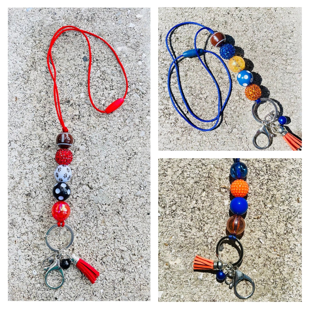 Game Day Beaded Lanyards Team Lanyards College Football Etsy