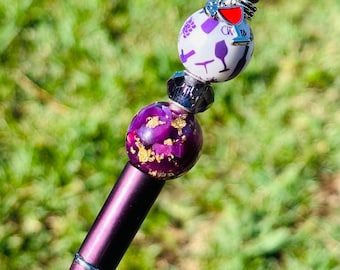 Personalized Beaded Pen, Refillable Black Ink, Teacher Gift