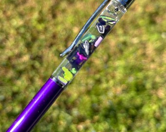 Personalized Halloween Floating Pen, Glitter Shapes, Refillable Black Ink