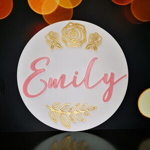 Custom Round Name Sign Nursery Name Sign 3D Letters For Nursery or Kid Room Shower Gift Wooden Wall decor Wooden wall sign