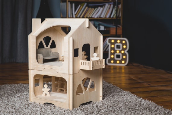 Dollhouse kit Wooden dollhouse Handmade toys Wood toys for girls Baltic birch Plywood house Wooden kids toys Toys for children Gifts for kid
