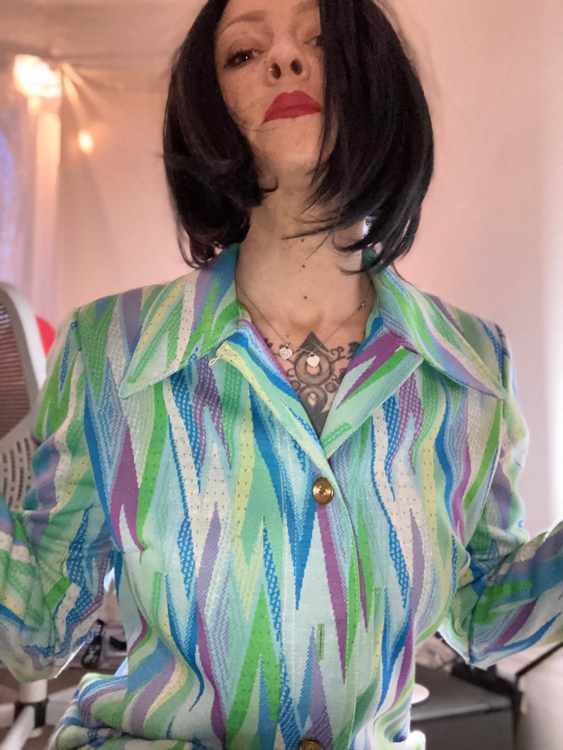Vintage Psychedelic mod 1960s size medium dress