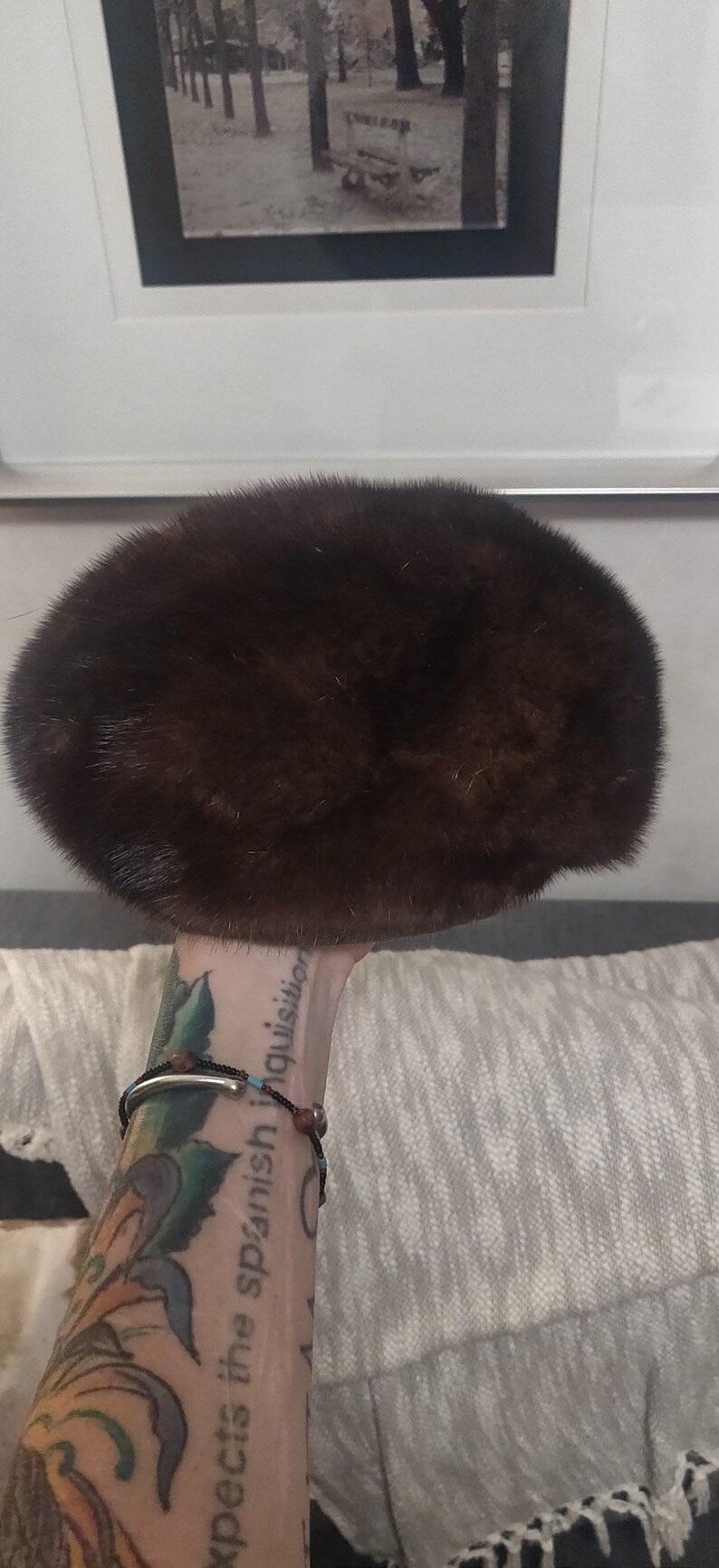 Excellent condition for it/'s age. Hailing from 1940s,this is a Swedish women/'s hat made from what I think is otter
