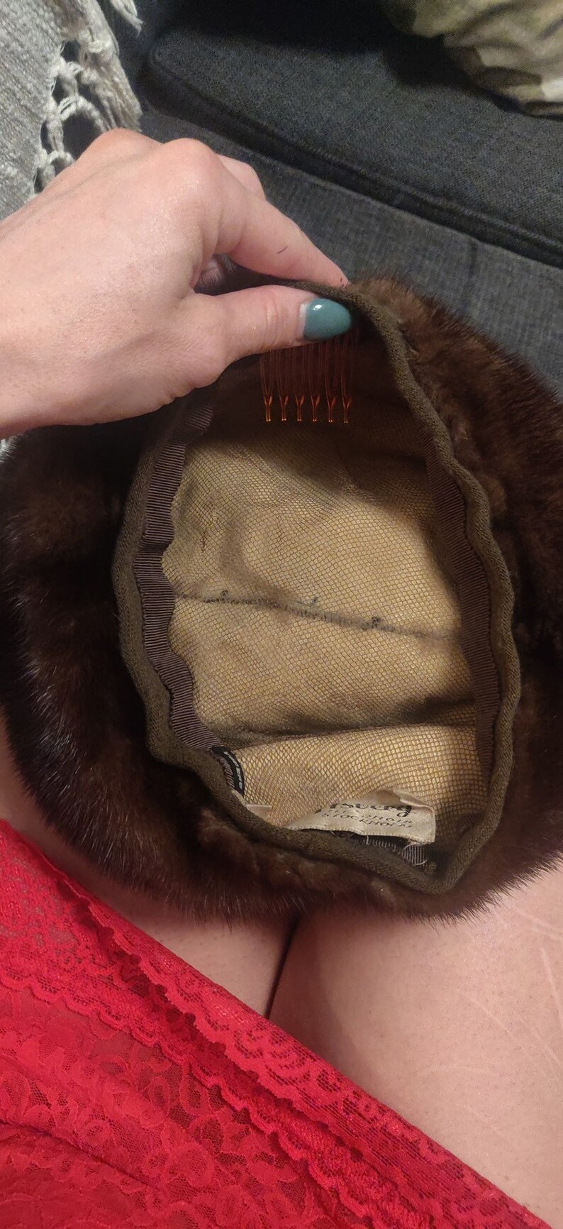 Excellent condition for it/'s age. Hailing from 1940s,this is a Swedish women/'s hat made from what I think is otter