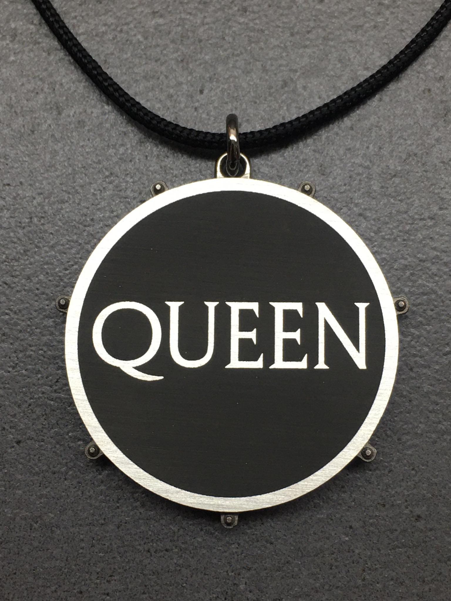 Queen Drum Skin Pendant Handmade Sterling Silver 925 Roger - Etsy