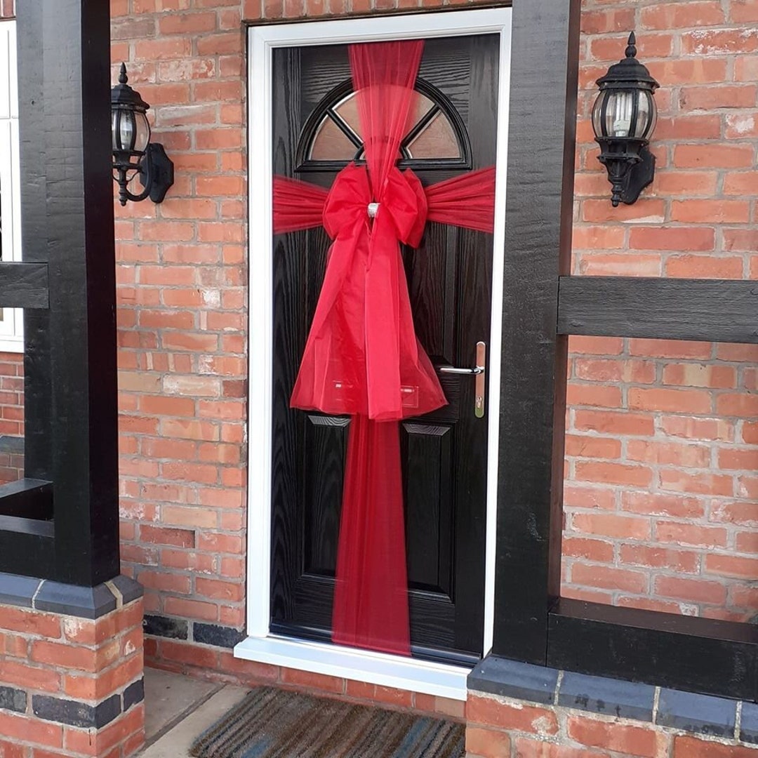 LoveTrends Extra Large Deluxe Door Bow, Diamante, 22x20 Inch, Christmas Decor