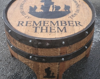 Genuine oak whiskey barrel coffee tables