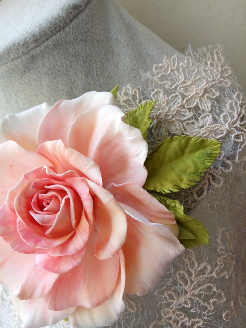 Foam soft pink rose brooch Brooches Pins Floral brooch Gift Etsy