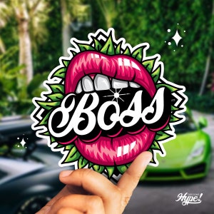 Boss Vinyl Aufkleber Sexy Lippen Aufkleber, Lady Boss wasserdichte Aufkleber, Boss Babe Aufkleber für Wasserflasche Mädchen Boss Lippen Aufkleber