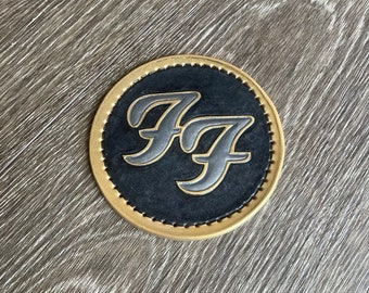 Gold/black leather FF patch