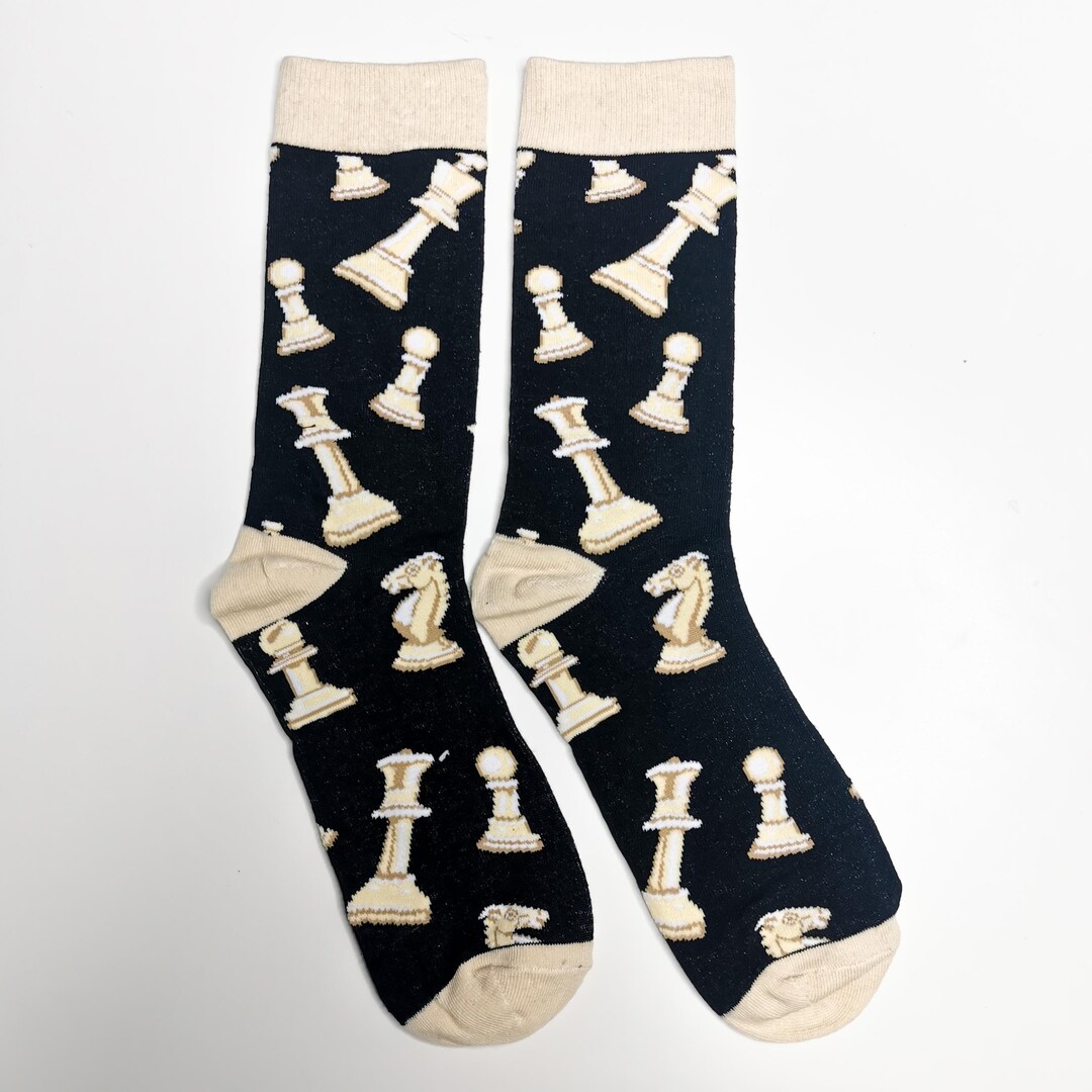 Chess Socks Adult UK Size 610 Queen King Knight Etsy UK