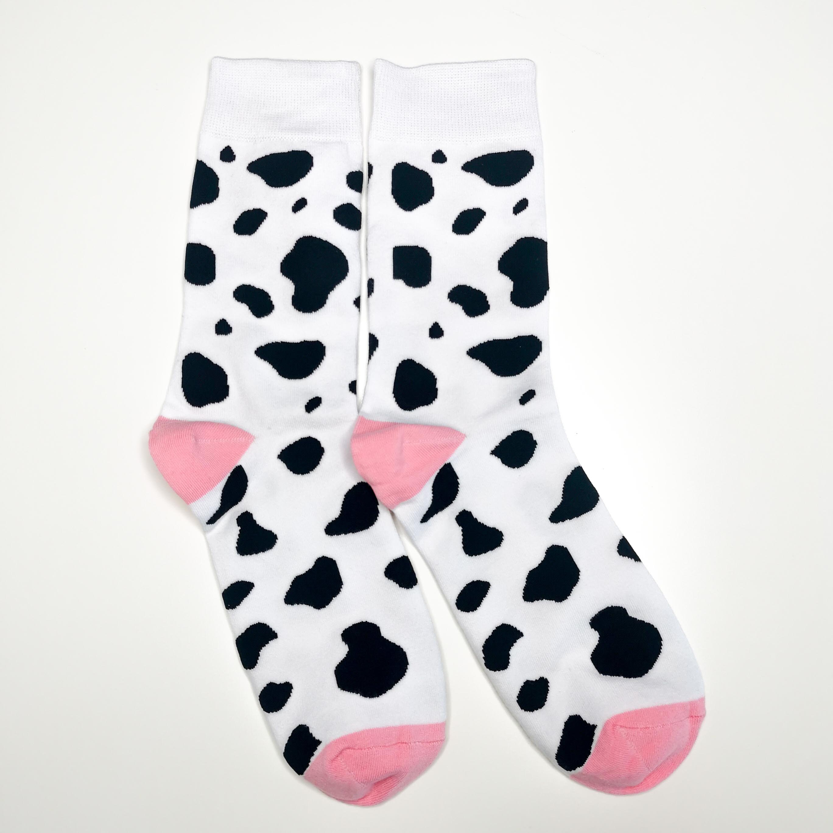 Cow Spots Socks | Adult UK Size 4-8.5 Cute Animal, Bright Unisex