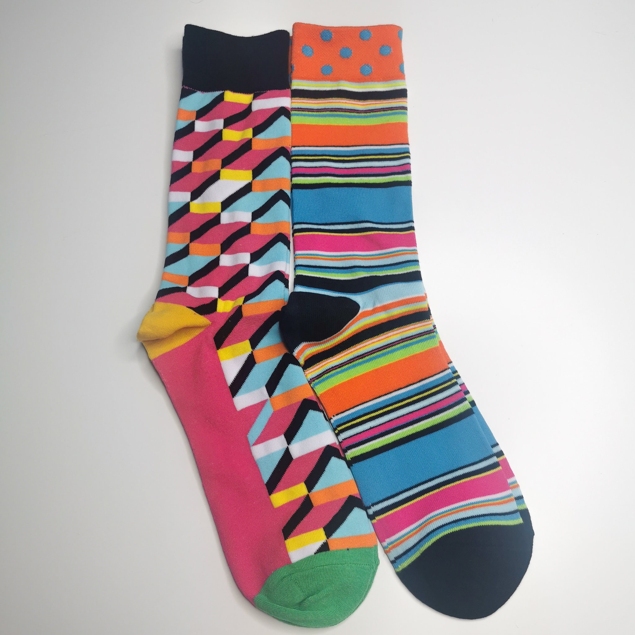 Vivid Striped and Dotted Socks Bright Colourful Soft Socks - Etsy UK