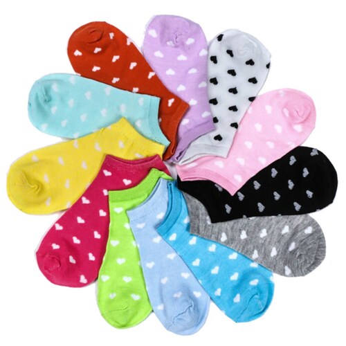 love heart trainer socks