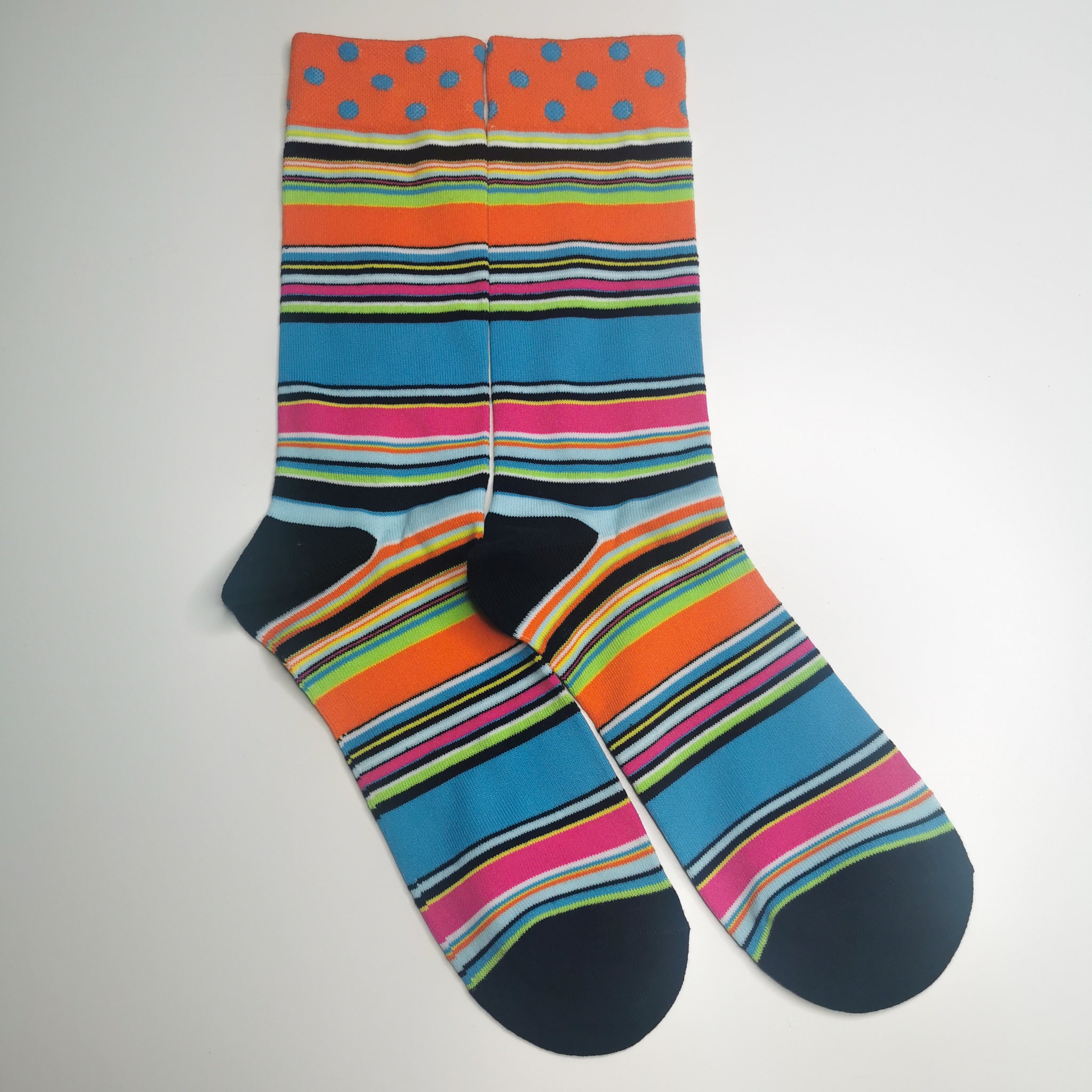 Vivid Striped and Dotted Socks Bright Colourful Soft Socks - Etsy UK