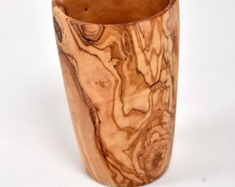 Olive wood cup, natural olive wood cup