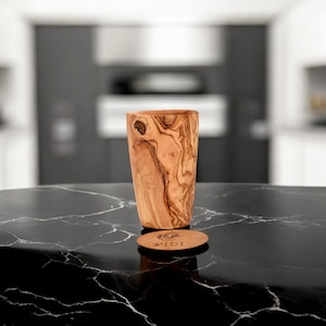 Olive wood cup, natural olive wood goblet