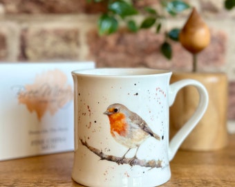 Robin fine china mug/ giftboxed  - because Robins aren’t just for Christmas