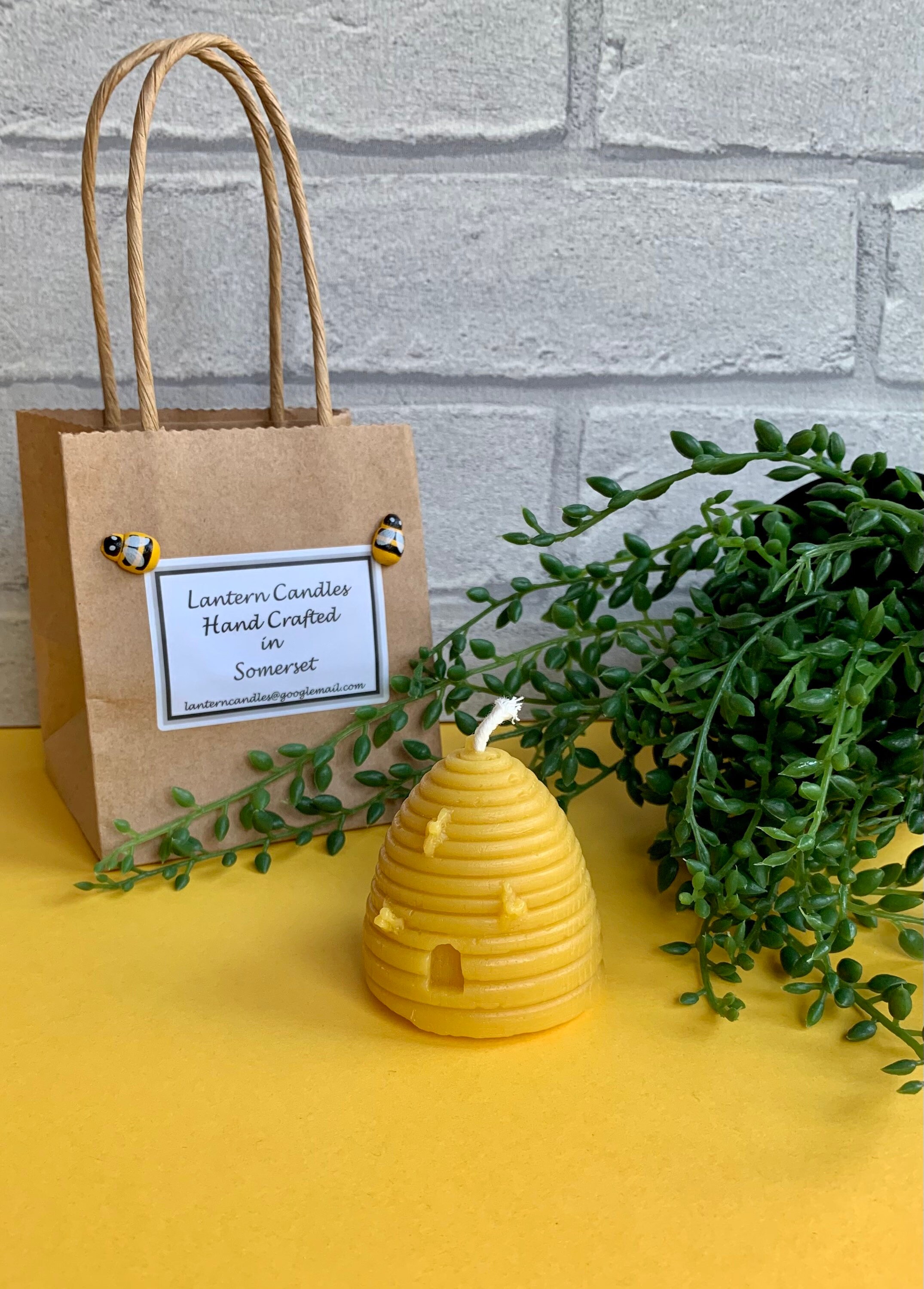 Beeswax candles in beehive gift box or Kraft bag select at Etsy