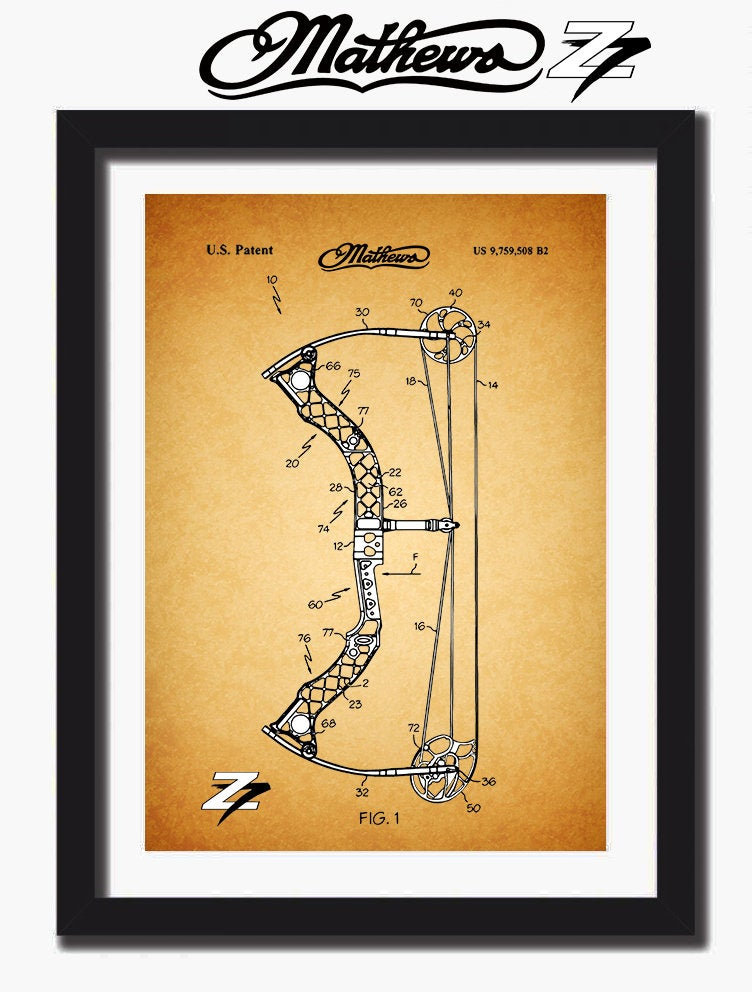 Mathews Z7 Compound Bow Patent on Art Paper Etsy