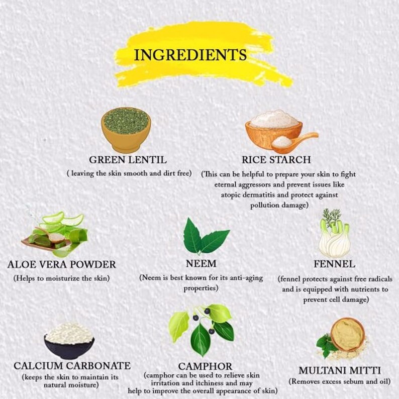 Roots & Herbs Neem and Fennel Depilatory Ubtan for Hair Removal Hands