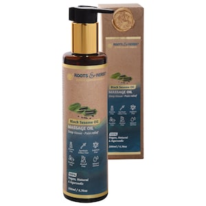 Black Sesame Massage Oil: Ayurvedic Pain Relief, Vegan (200 ml)