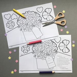 Mothering Sunday Mother’s Day card to colour in and make with Bible puzzle page image 2