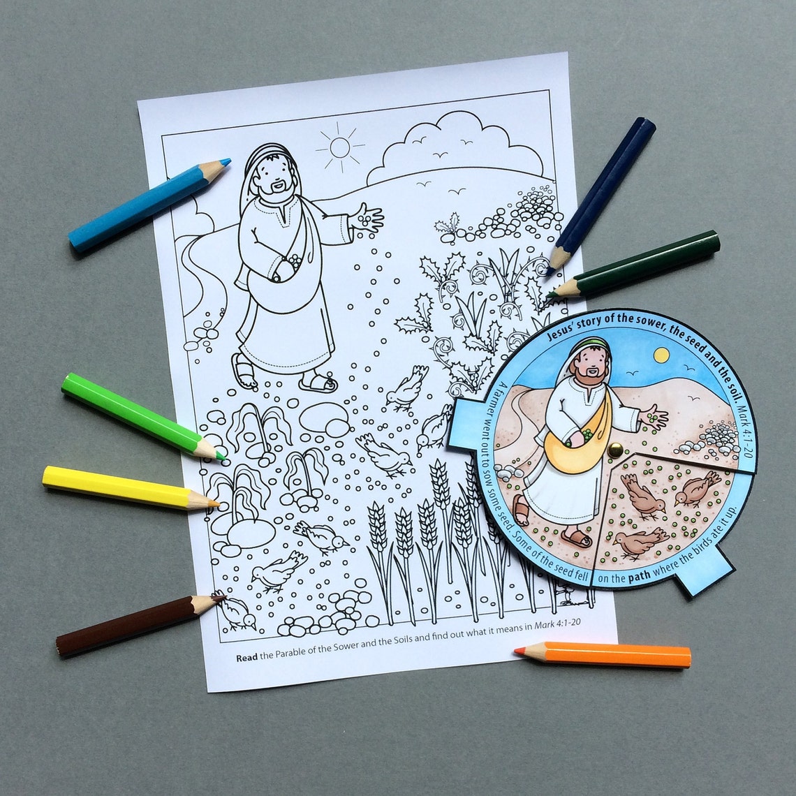 The Parable of the Sower and the Soils Colour in Story Wheel - Etsy