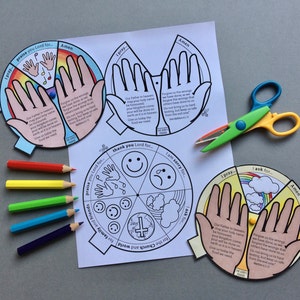 How To Pray prayer wheel with bookmarks and puzzle page in black and white to colour in.