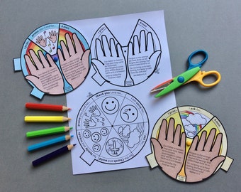 How To Pray prayer wheel with bookmarks and puzzle page in black and white to colour in.