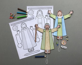 Healing miracles of Jesus activity pages. Print out, colour in and make Bible figures to teach and re-enact Jesus healing miracle stories.